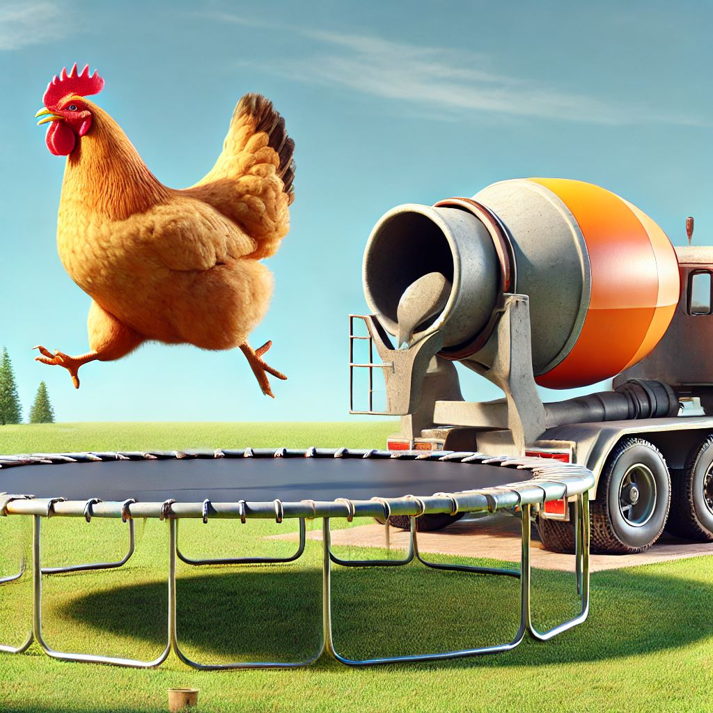 Twenty-Three: Why did the chicken jump on the&nbsp;trampoline?